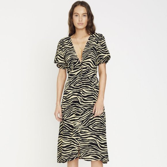 Faithfull the Brand Rafa Amaia Zebra Midi Dress 🦓 - Picture 1 of 10
